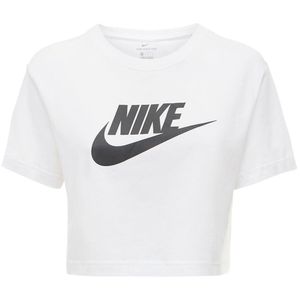 Nike Weiß Kurzes T-shirt Aus Baumwolle Mit Logo