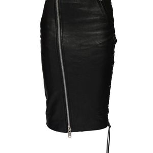 Balenciaga レザー&ジャージースカート ブラック