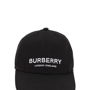 Burberry プリントロゴ コットン野球帽 ブラック