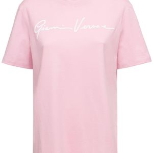 Versace Signature コットンジャージーtシャツ ピンク