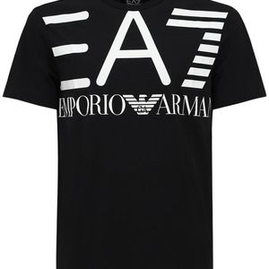 EA7 T-shirt Aus Baumwolljersey Mit Logodruck in Schwarz für Herren