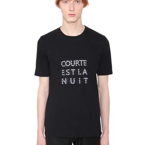 メンズ Saint Laurent Courte Est La Nuit コットンジャージーtシャツ ブラック