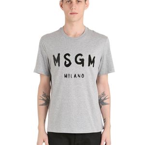 T-shirt con stampa di MSGM in Grigio da Uomo