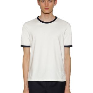 メンズ Thom Browne コントラストトリム Tシャツ ホワイト