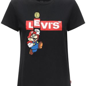 Levi's The Perfect Super Mario コットン T シャツ ブラック