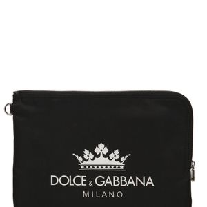 メンズ Dolce & Gabbana ブラック ロゴ ポーチ