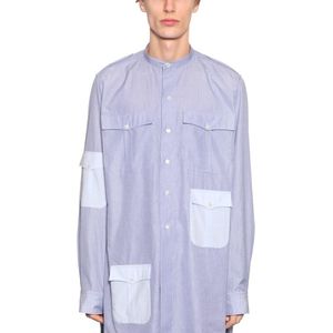 J.W. Anderson Langes Hemd Aus Baumwolle Mit Taschen Und Streifen in Blau für Herren