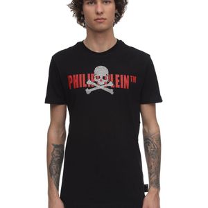 Philipp Plein Verziertes T-shirt Aus Jersey in Schwarz für Herren