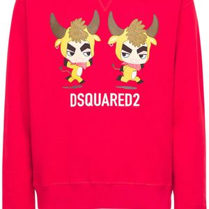 DSquared² Sweatshirt: Aus Baumwolljersey "year Of The Ox" in Rot für Herren