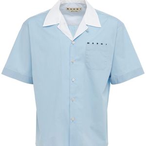 Marni Bowlinghemd Aus Baumwollpopeline Mit Logodruck in Blau für Herren