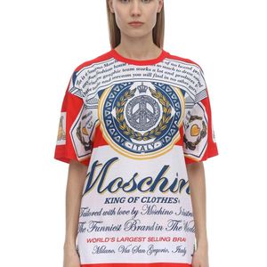 Moschino オーバーサイコットンジャージーtシャツ レッド