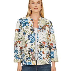 Yumi' Blue Indian Patchwork Reversible Jacket