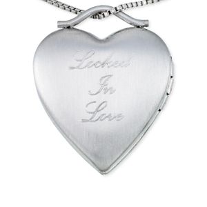 Macy's Metallic Heart Locket Necklace In Sterling Silver