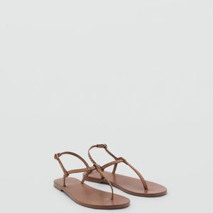 Mango White Mini Studs Sandals