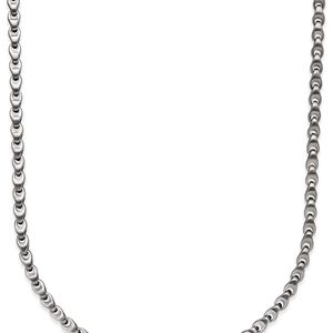 Macy's Metallic Men's Diamond Accent Link Necklace In Stainless Steel for men