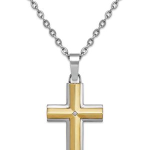 Macy's Metallic Diamond Accent Cross Pendant Necklace