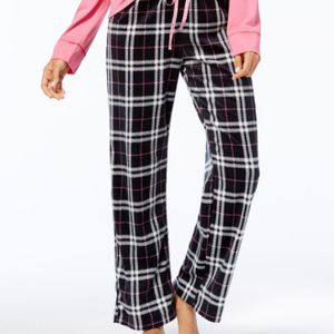 Hue Black Printed Fleece Pajama Pants