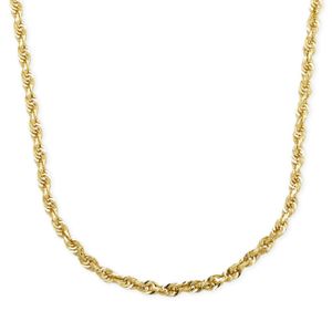 Macy's Metallic Rope Chain 24" Necklace In 14k Gold