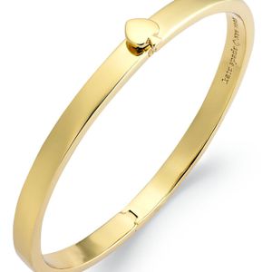 Kate Spade Metallic Bracelet, 12k Gold-plated Spade Hinged Thin Bangle Bracelet
