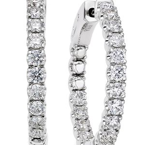 Macy's White Diamond In-and-out Hoop Earrings (2 Ct. T.w.