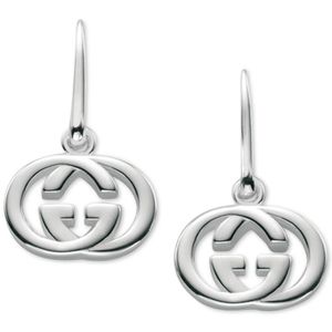 Gucci Metallic Women's Sterling Silver Interlocking G Hook Earrings Ybd22332100100u