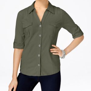 Style & Co. Green Utility Shirt, Only At Macy's