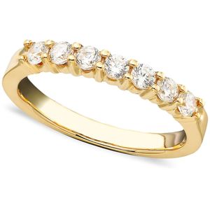 Macy's Metallic Seven Diamond Band Ring In 14k Gold (1/2 Ct. T.w.)