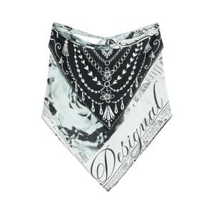 Desigual White Triangular Ecovero Scarf