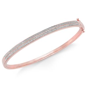 Macy's Metallic Diamond Pave Bangle Bracelet (1/4 Ct. Tw.