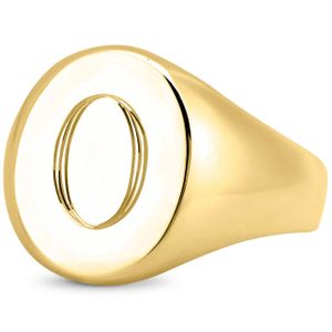 Sarah Chloe Metallic Initial Signet Ring In 14k Gold-plated Sterling Silver