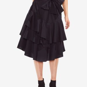 Vince Camuto Black Ruffled A-line Skirt