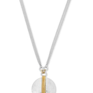 Robert Lee Morris Metallic Two-tone Wire-wrapped Pendant Necklace, 17" + 3" Extender