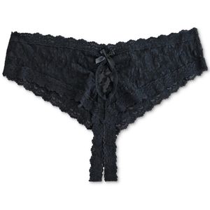 Hanky Panky Pink 'signature Lace' Open Gusset Thong