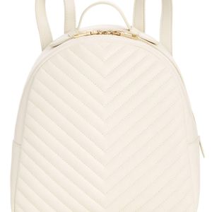 Steve Madden White Josie Quilted Backpack
