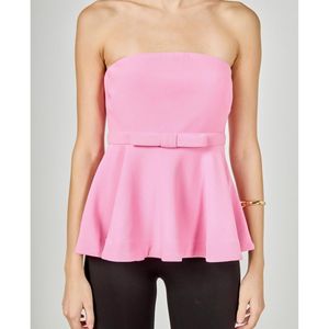 Endless Rose Pink Strapless Flared Top