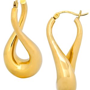 Signature Gold Metallic Twist Hoop Earrings In 14k Gold