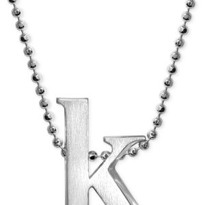 Alex Woo Metallic Initial Pendant Necklace In Sterling Silver