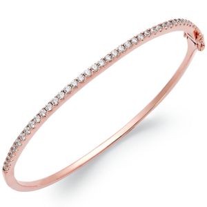 Macy's Pink Arabella 14k Rose Gold Over Sterling Silver Cubic Zirconia Bangle Bracelet (1-3/4 Ct. T.w.)