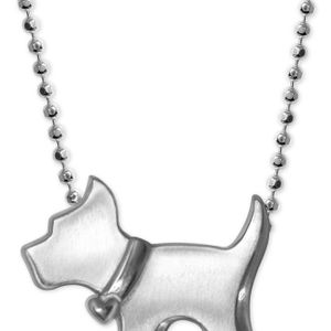 Alex Woo Metallic Scotty Dog Pendant Necklace In Sterling Silver