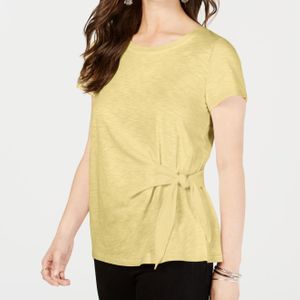 Style & Co. Yellow Side-tie Top, Created For Macy's
