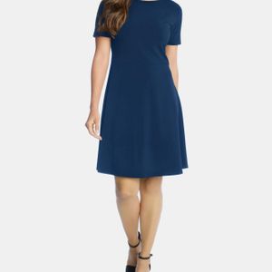 Karen Kane Blue Short-sleeve A-line Dress