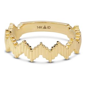 DEVATA Metallic Ribbed Zig Zag Ring