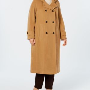 Anne Klein Plus Size Hooded Maxi Coat