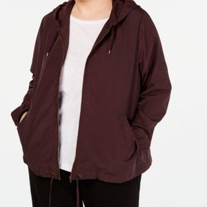 Eileen Fisher Plus Size Hooded Zip Jacket