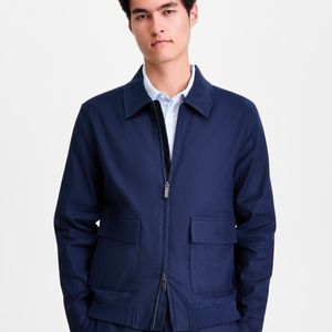 Alfani Blue Linen-blend Tech Bomber Jacket for men