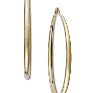 INC International Concepts Metallic Silver-tone Large Hoop Earrings
