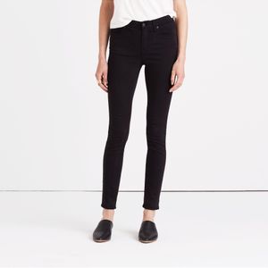 MW Black 9" High-rise Skinny Sateen Jeans