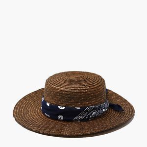 Madewell Brown Wyeth&trade; Straw Flossie Boater Hat