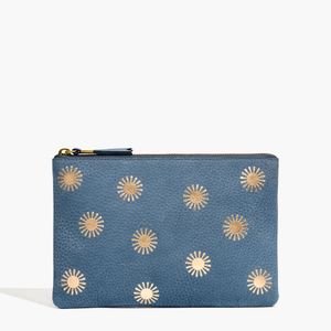 MW Blue The Leather Pouch Clutch: Sun Stamped Edition
