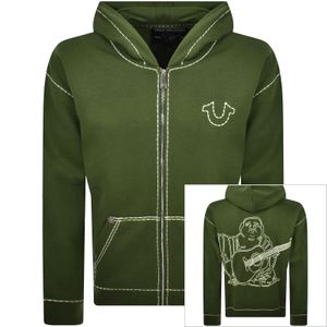 True Religion Green Full Zip Hoodie for men